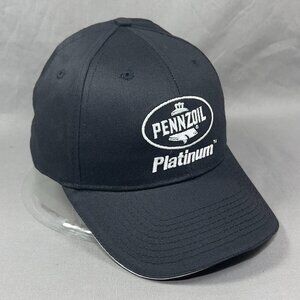 Pennzoil Motor Oil Platinum Strapback Hat Cap Black Racing Motorsports Mens